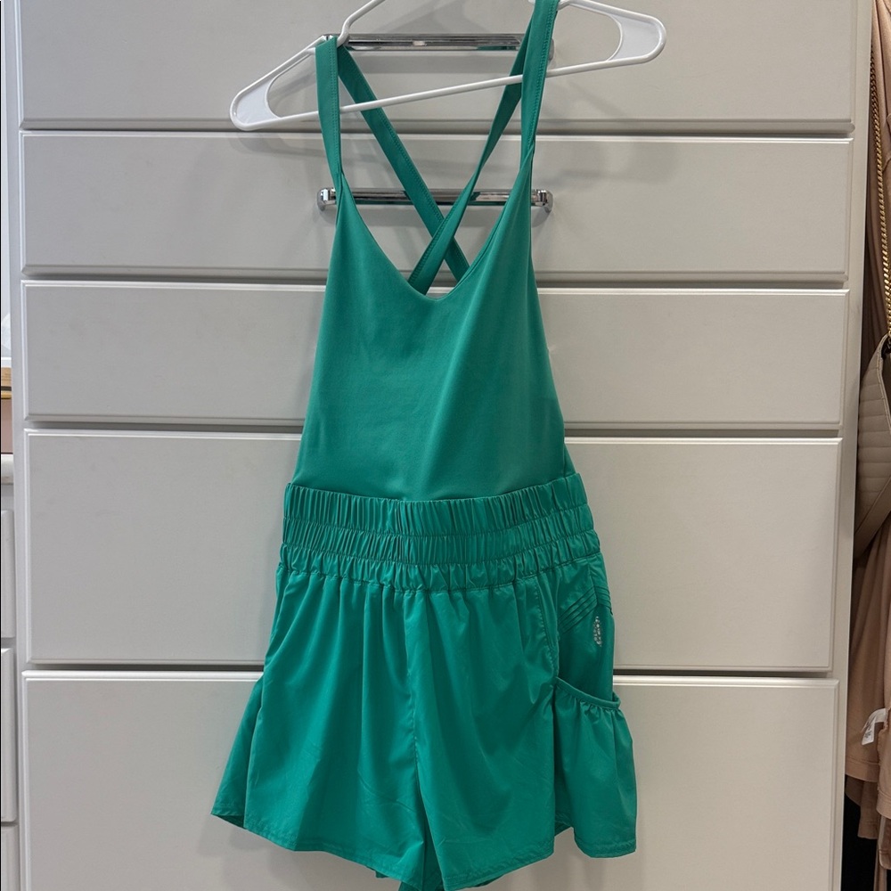 Free People FP Movement Get Your Flirt On Shortsie In Sport Green